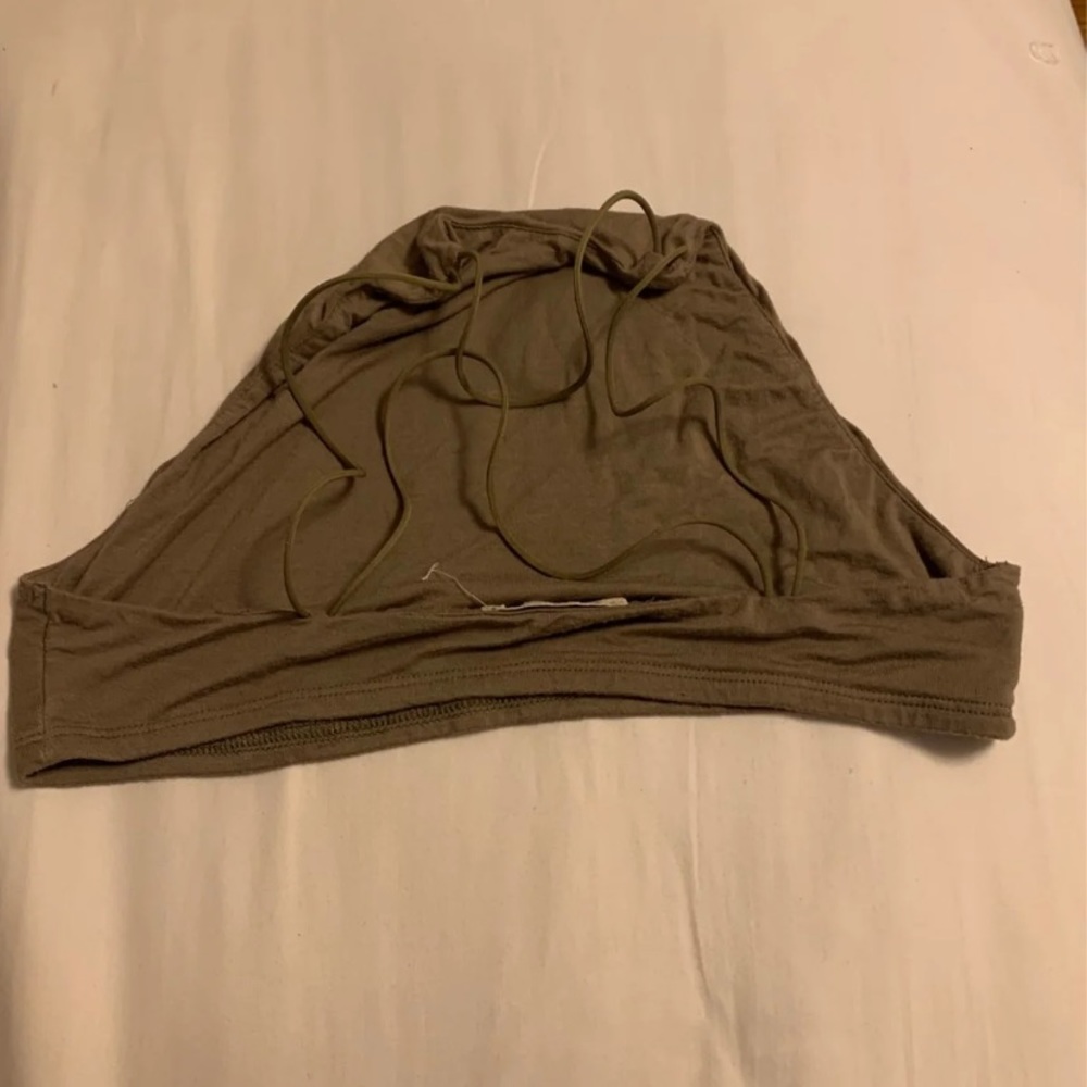forest green crop shirt